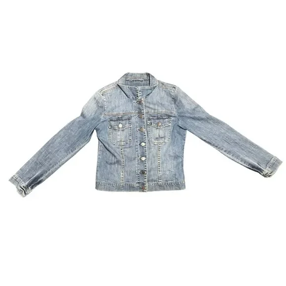 Kut Light Wash Denim Jacket – Women’s Small – Classic Casual Layer - Picture 3 of 7